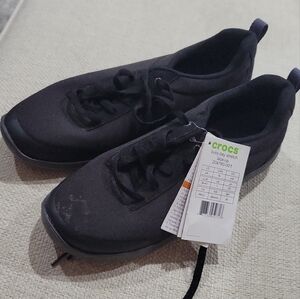 Black Crocs Busy Day Stretch lace up Sneakers